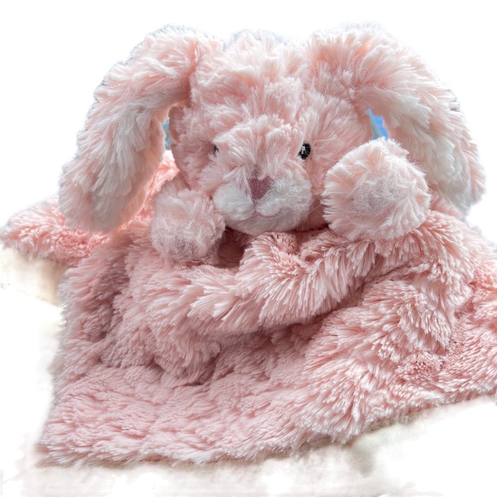Mary Meyer Bunny Lovey Plush Pink Satin Baby Security Blanket Soothing Gift